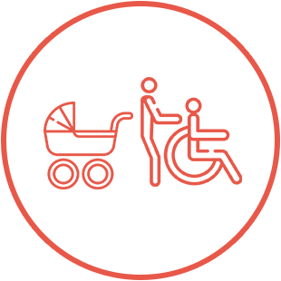 Easy Pram and Wheel Chair Access